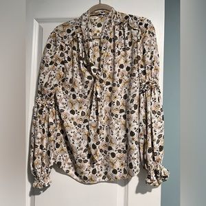 Max studio silk floral blouse